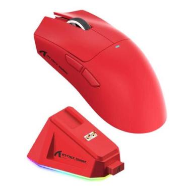 Imagem de Mouse Gamer Attack Shark X11, Vermelho , 22000Dpi, Rgb, Dock