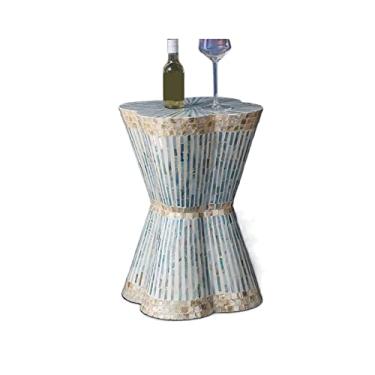 Imagem de Mesa de centro de design simples, banquinho decorativo moderno, mesa lateral de pátio, mesa de canto para sala de estar, mesa lateral de cama, mesa lateral minimalista para ambientes internos e