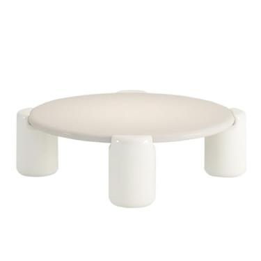 Imagem de Mesa de centro de design simples, nórdica, redonda, simples, moderna, pequena, apartamento, sala de estar, creme, estilo wabi sabi, criativa, rede vermelha, mesa lateral minimalista para sala de estar