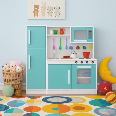 Imagem de Cozinha Infantil Brinquedo Educativo Completa com Armário Fogão Pia e Geladeira