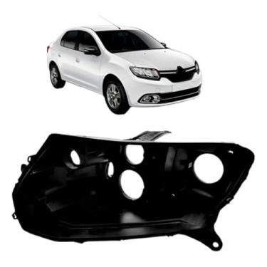 Imagem de Compatível com Sandero 14/19 Logan 14/19 carcaça de farol esquerdo reposição automotiva durável para manutenção prática mantendo encaixe e estética originais