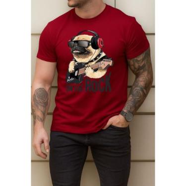 Imagem de Camiseta Estampada Pug Cachorro Camisa Básica Em Algodão Malha Premium