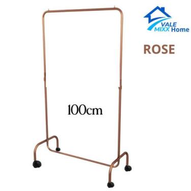 Imagem de Arara Desfile com Rodinhas 100cm Para Roupas Reforçada Altura Reguláve