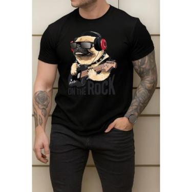 Imagem de Camiseta Estampada Pug Cachorro Camisa Básica Em Algodão Malha Premium