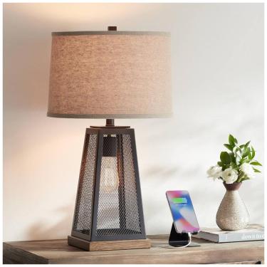 Imagem de Luminária de Mesa Vintage em Metal, FRANKLIN IRON WORKS, Preto