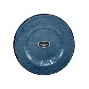 Imagem de Prato De Melamina Raso 28cm Azul Lindo Luxo Decoração De Mesa Armário Cozinha Mesa Posta (4)