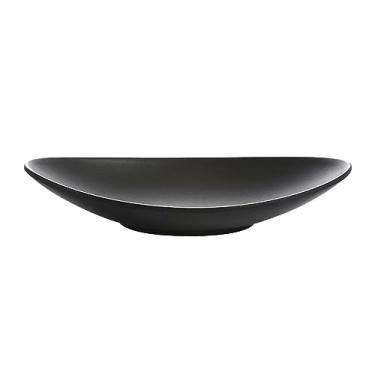 Imagem de Lata de lixo 1 peça prato fundo oval prato fuso preto fosco hotel dim sum frutos do mar sushi prato de frutas imitação de louça de porcelana(18cm)