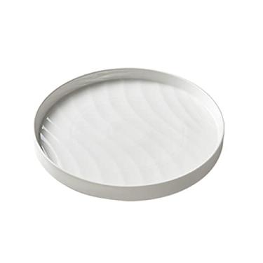 Imagem de Prato de serviço prato redondo de cerâmica prato de jantar ocidental para casa prato de jantar de hotel de luxo prato plano branco 11/13 polegadas (tamanho: 33 cm)