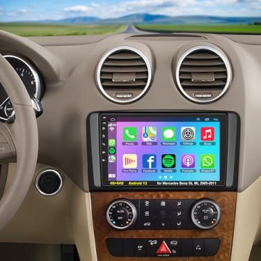 Imagem de GPS Navi Car Radio para Mercedes Benz GL ML Class W164 X164 ML350 ML500 ML280 GL320 GL350 GL450 2005-2011, compatível com Carplay sem fio/Android Auto, 22.9 cm Android 13 IPS Touch Screen, câmera de