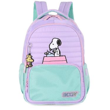 Imagem de Mochila de Costas Luxcel Snoopy Roxo e Verde