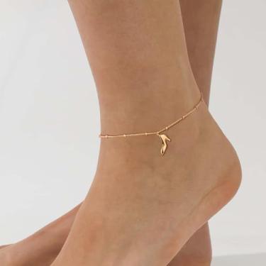 Imagem de Tornozeleira de ouro para mulheres banhada a ouro 14k de salto alto
