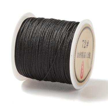 Imagem de Cordão de nylon de 0,8 mm para pulseiras, fabricação de joias, nó chinês, cordão de nylon para contas trançadas, pulseiras da amizade, colares de macramê, artesanato faça você mesmo, preto