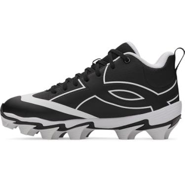 Imagem de Under Armour Tênis masculino Leadoff Icon Mid Rm Jr Chuteiras de beisebol, (001) Preto/Branco/Preto, 19