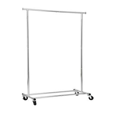 Imagem de DRM Porta-roupas dobrável/dobrável, suporte organizador de roupas pesado, 113 kg, cromado