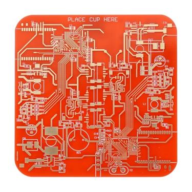 Imagem de 1 peça de porta-copos, porta-copos de placa de circuito FR-4 porta-copos de bar de bebidas para bebidas, mesa de café, bar, presentes, menino-amigo, homens, vermelho