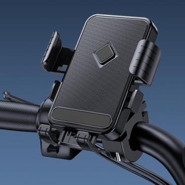 Imagem de Suporte de telefone para motocicleta, rotação de 360 graus, acessórios para mini bicicleta Dirt Scooter, com almofada macia e clipe ajustável compatível com telefone de 12 a 16 cm