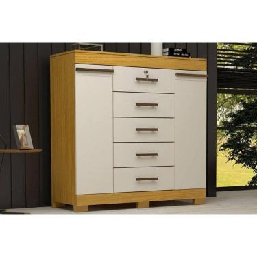 Imagem de Cômoda Casal 2 Portas E 5 Gavetas Diana Cinamomo-off White - Acp
