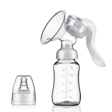 Imagem de Extrator Manual De Leite Materno Portátil Silicone Bpa Free Com Mamadeira 150ml