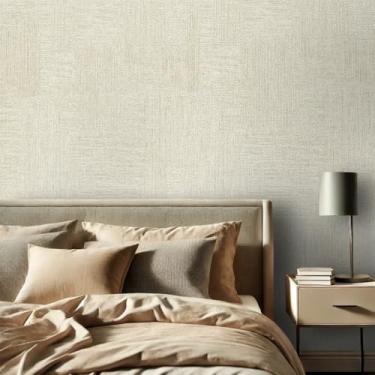 Imagem de Papel de Parede Autocolante Adesivo Lavável Linho 5 Metros - Sala Quarto Cozinha