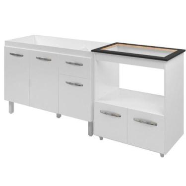 Imagem de Balcao Cooktop 4 Bocas E Pia 120cm Branco Mobbs Branco - MÓBLIS MÓVEIS