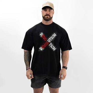 Imagem de Camiseta Masculina Over Estampada Fitness Academia Conforto-Masculino