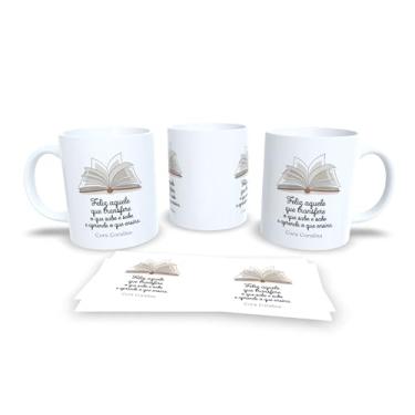 Imagem de Caneca com Frase de Clarice Lispector, Porcelana Branca, Design Pássaro em Voo, Decorativa com Citação Literária 'Liberdade é pouco' (19065)