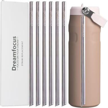 Imagem de Dreamfocus Canudo de metal de substituição de aço inoxidável para Stanley IceFlow Aerolight Flip Straw 2.0 garrafa 680 g