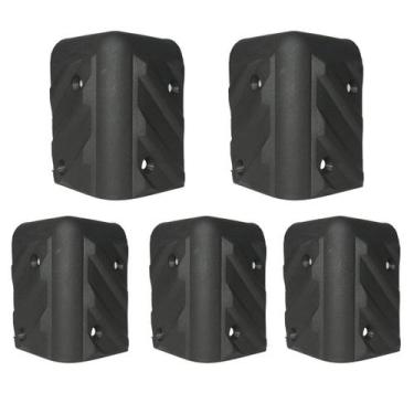 Imagem de 5 Cantoneiras Arredondada Plástica Grande Preta Para Caixas Acusticas 