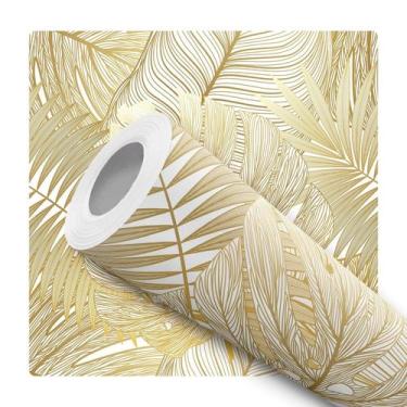 Imagem de Papel De Parede Vinílico Costela Adão Dourada Sala 3.5m - DELIQUADROS