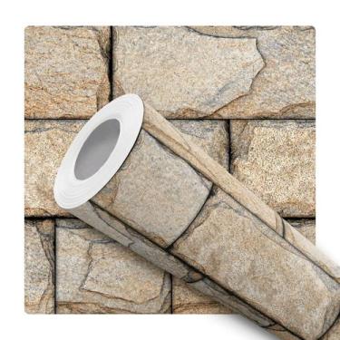 Imagem de Papel de Parede Adesivo Tijolinho Pedra Lajota Moderno Quarto Sala de 