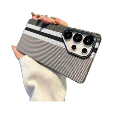 Imagem de Capa Magnética Com Textura De Fibra De Carbono Para Samsung S25 S24 S2