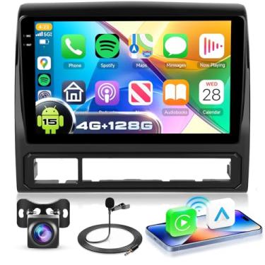 Imagem de Estéreo automotivo 4G + 128G para Toyota Tacoma 2005-2013, sem fio, CarPlay, Android Auto, tela sensível ao toque HD de 22 cm, estéreo para carro Android 15 com GPS, WiFi, Bluetooth 5.0, FM, 32 EQ