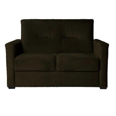 Imagem de Sofá Pequeno 2 Lugares 1,35 Porta Controle No Braço Alice Marrom Escuro