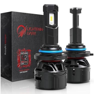 Imagem de LIGHTENING DARK Lâmpada 9006, farol de neblina 9006 600% mais brilhante Plug & Play 6500K xenon branco 360° luz ajustável para carro com ventilador de refrigeração, pacote com 2