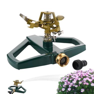 Imagem de Aspersor de jardim, irrigador de gramado, irrigação de grande área - sistema de irrigação de conexão rápida, pulverizador de jardim giratório de 360 graus para irrigação de grande área de cobertura