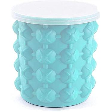 Imagem de Balde de gelo de silicone com formas de cobertura, moldes para economia de espaço, máquina de cubo portátil para refrigerador de gelo de vinho, utensílios de cozinha de cerveja (tamanho: G) (tamanho