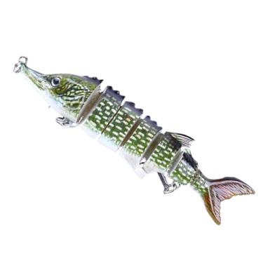 Imagem de Iscas de baixo água doce | Isca de realista 3D multiarticulada para mergulho profundo - Equipamento flutuante de peixe para expedições, offshore,