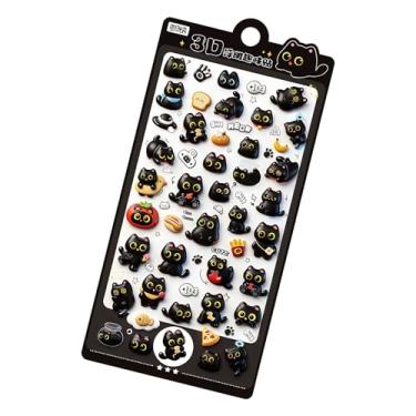 Imagem de Adesivos 3D - Decalques 3D Divertidos para Arte de Parede Craft Preta | Autocolantes Divertidos para Crianças - para Decoração de Parede Sala de Aula Adultos Casa de Banho Cozinha Natal Aniversário Fe