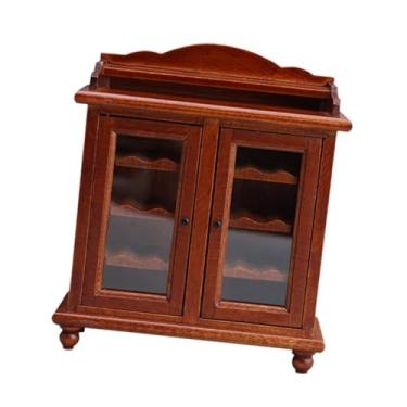 Imagem de YIJU Armário de Vinhos em Miniatura na Escala 1:12 para Casa de Bonecas, Armário de Madeira para Vinhos, Acessório para Decoração de Cenários em Miniatura