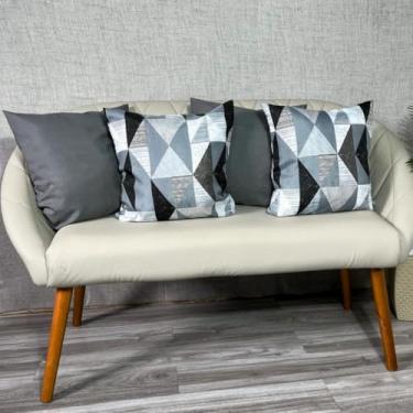 Imagem de Kit c Almofadas Cheias Decorativas pSala(GEOMÉTRICO CINZA)