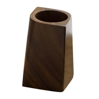 Imagem de ＫＬＫＣＭＳ Porta-canetas de mesa, porta-pincéis de maquiagem, estojo multifuncional de madeira para escritório e escola, organizador de pincéis de maquiagem, Rômbico