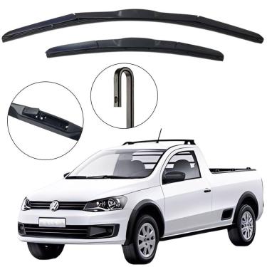 Imagem de Kit Palheta Dianteira Saveiro G5 2010 a 2013 Limpador de Parabrisa de Silicone
