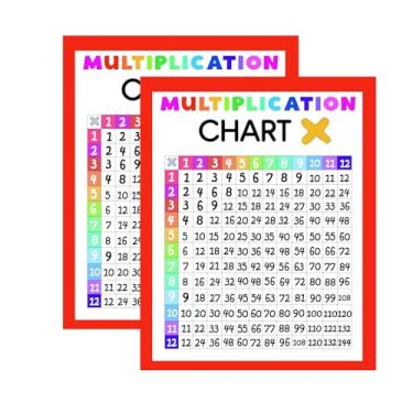 Imagem de 30 adesivos de tabela de multiplicação 10 x 12 cm adesivo de aprendizagem de mesa de matemática manipulativos para crianças, ensino fundamental, ensino médio, sala de aula em casa e na escola