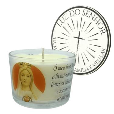 Imagem de Vela Aromática Nossa Senhora de Fátima Copo de Vidro