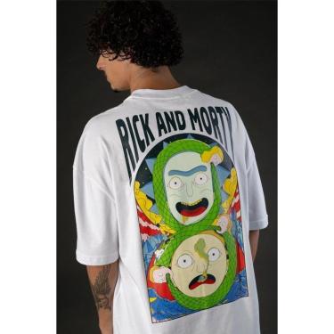 Imagem de Camiseta Lost 22622608 Rick and Morty Melting - Branco-Masculino