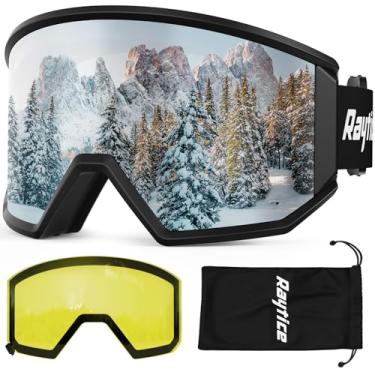 Imagem de RAYTICE Óculos de esqui – As lentes são produzidas pela Carl Zeiss Sunlens, óculos de neve magnéticos de proteção UV400 com lentes intercambiáveis, óculos de snowboard OTG anti-embaciamento para