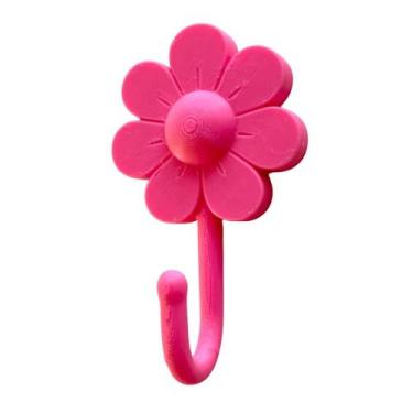 Imagem de Gancho Adesivo FLOR Suporte Parede Toalha Rosto Porta Chaves Objetos B