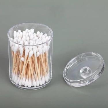 Imagem de Porta Algodão E Cotonete Acrílico Transparente Com Tampa