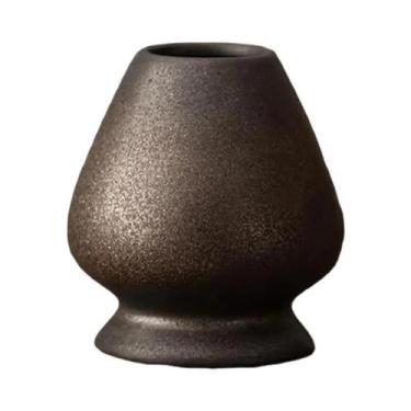Imagem de Suporte Para Batedor De Chá Matcha De Bambu Japonês Em Cerâmica Rústic