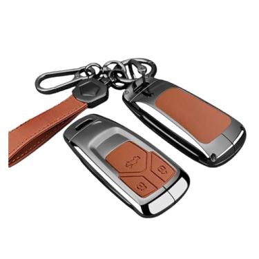 Imagem de Liga De Zinco Moda Carro Controle Remoto Chave Caso Capa Compatível Com Audi Q3 A4 A5 Q5 Q7 Sq7 8w S4 S5 Tt Tts 8s Rs Tfsi Chaveiro Acessórios(B-gun orange ring)